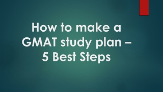 How to make a GMAT study plan –