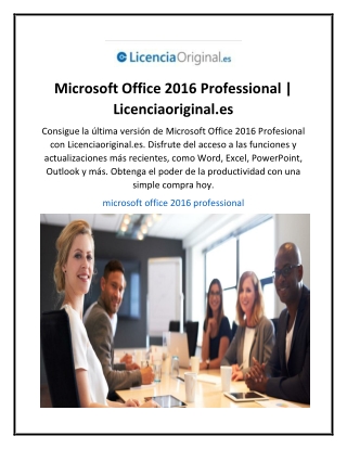 Microsoft Office 2016 Professional  Licenciaoriginal.es