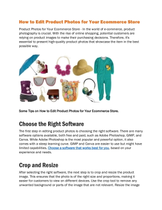 How to Edit Product Photos for Your Ecommerce Store
