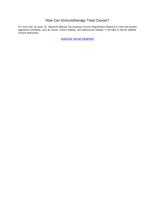 testicular cancer treatment