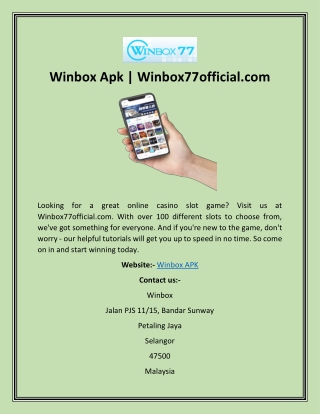 Winbox Apk  Winbox77official