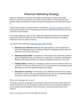 Influencer Marketing Strategy