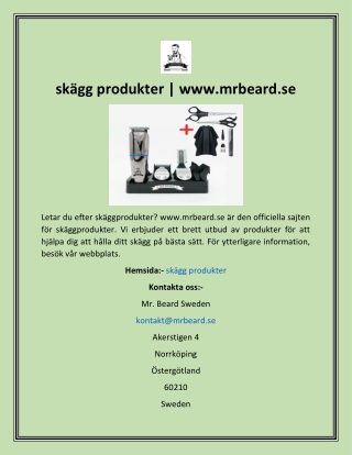 skägg produkter  www.mrbeard.se