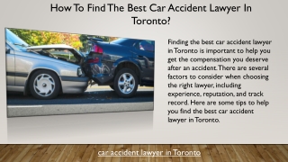 How To Find The Best Car Accident Lawyer In Toronto