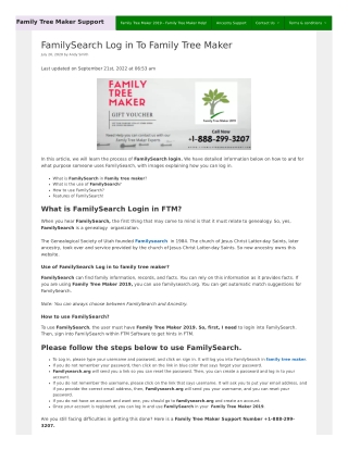 FamilySearch Log in To Family Tree Maker