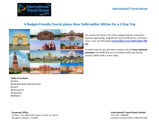 6 Budget-Friendly Tourist places Near Delhi within 500 km for a 2-Day Trip