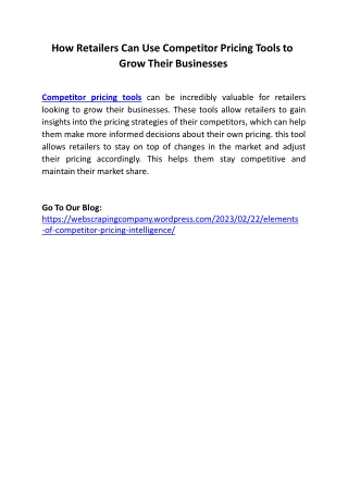 How Retailers Can Use Competitor Pricing Tools to Grow Their Businesses