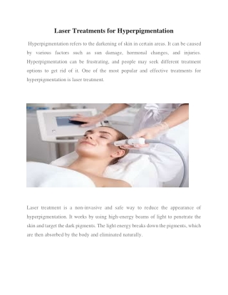 Laser Treatments for Hyperpigmentation
