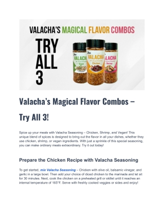 Valacha’s Magical Flavor Combos – Try All 3