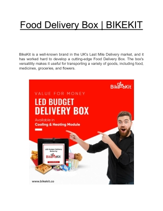 Food Delivery Box  | BIKEKIT