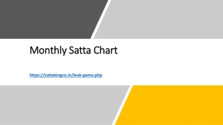 Monthly Satta Chart