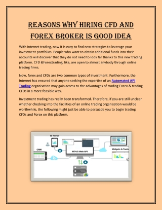 Reasons Why Hiring CFD and Forex Broker is Good Idea
