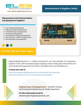 Measurement and Instrumentation Lab Equipments Suppliers