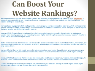 How Rich Media Can Boost Your Website Rankings