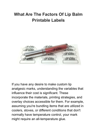 What Are The Factors Of Lip Balm Printable Labels