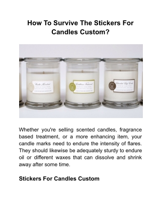 How To Survive The Stickers For Candles Custom