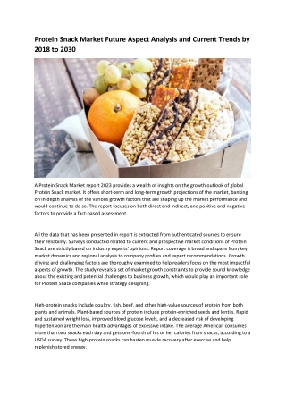 Protein Snack Market