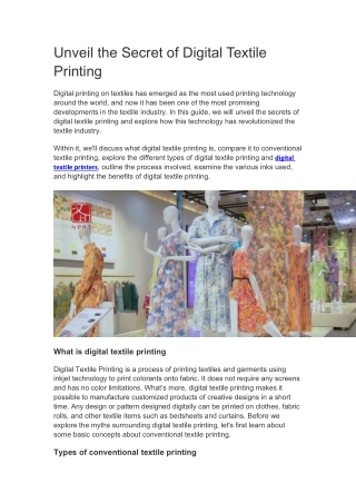 Unveil the Secret of Digital Textile Printing