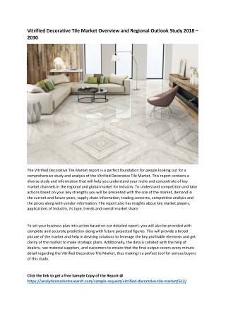 Vitrified Decorative Tile Market