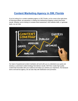 Content Marketing Agency in SW, Florida