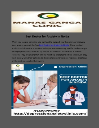 Best Doctor for Anxiety in Noida