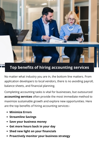 Top benefits of hiring accounting services