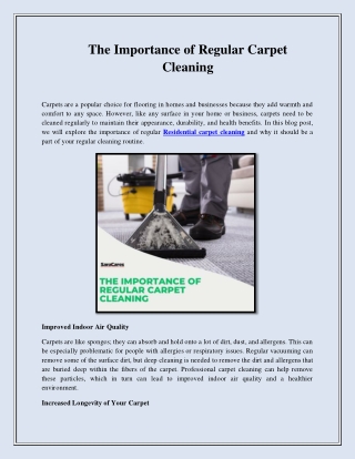 The Importance of Regular Carpet Cleaning