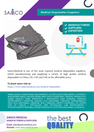 Medical Disposables Suppliers