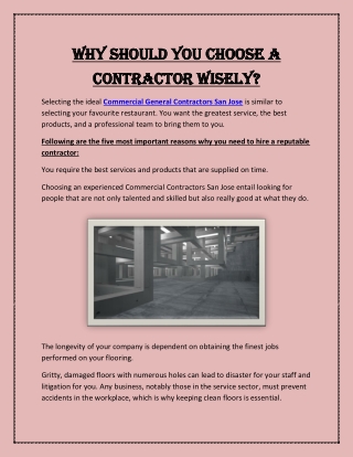 Why Should You Choose A Contractor Wisely