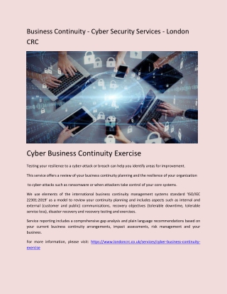 Business Continuity - Cyber Security Services - London CRC