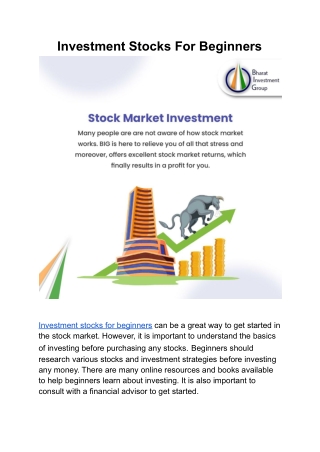 Investment Stocks For Beginners