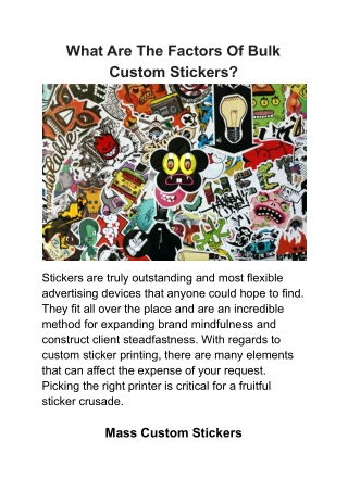 What Are The Factors Of Bulk Custom Stickers