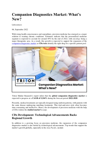 Companion Diagnostics Market: What’s New?