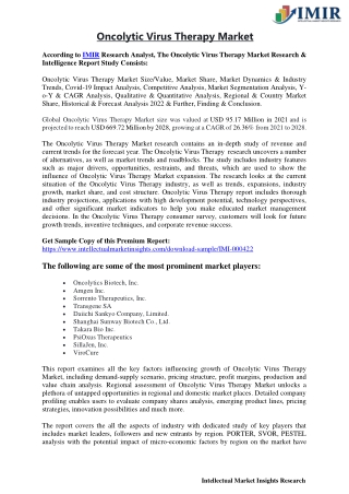 Oncolytic Virus Therapy Market