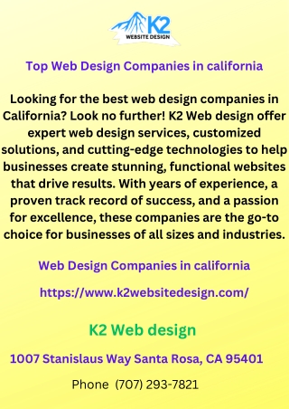 Top Web Design Companies in california