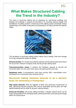 What Makes Structured Cabling the Trend in the Industry