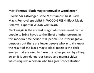 Most Famous  Black magic removal in wood green