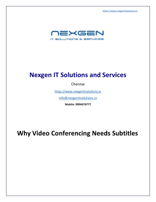 Video Conferencing Services