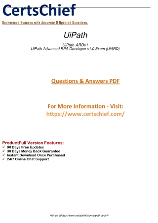 Prepare for UiPath Advanced RPA Developer v1.0 Exam (UiARD) exam 2023 and earn certification. Get expert guidance and pr