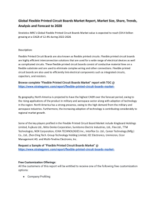 Global Flexible Printed Circuit Boards Market Report, Market Size, Share, Trends