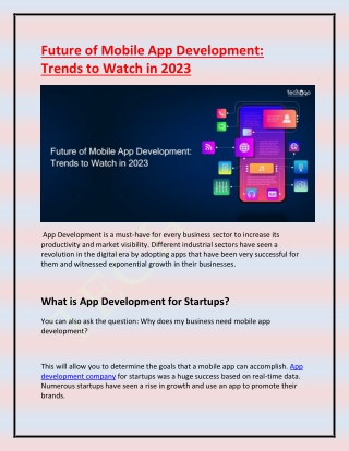 Future of Mobile App Development Trends to Watch in 2023