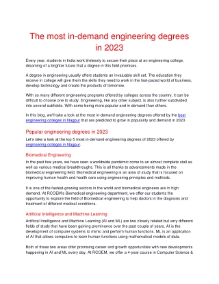 The most in-demand engineering degrees in 2023