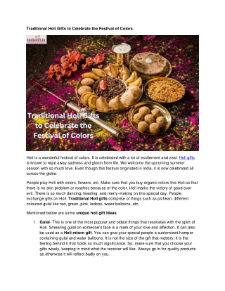 Traditional Holi Gifts to Celebrate the Festival of Colors