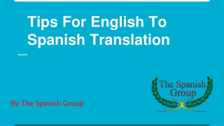 Tips For English To Spanish Translation