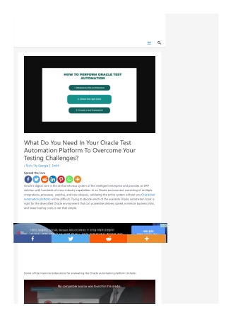 What Do You Need In Your Oracle Test Automation Platform To Overcome Your Testing Challenges