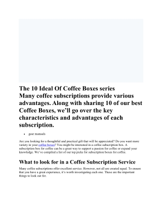 coffee boxes pdf