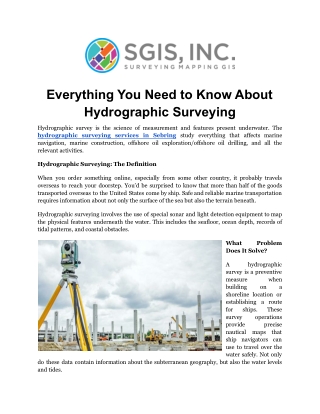 Hydrographic Surveying Services in Sebring - SGIS INC