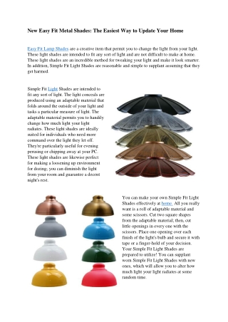 New Easy Fit Metal Shades