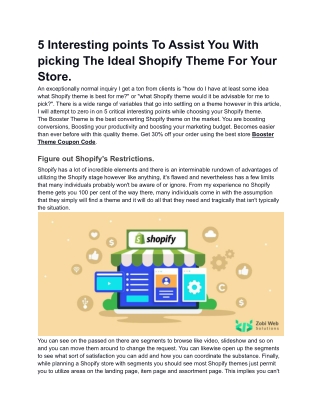 5 Interesting points To Assist You With picking The Ideal Shopify Theme For Your Store