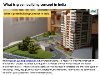 What is green building concept in India